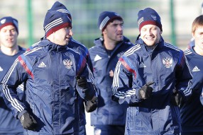 Тренировка сборной России 23.03.2015