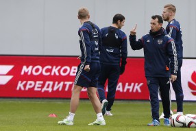 Тренировка сборной России 25.03.2015
