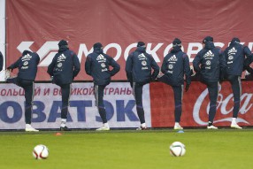 Предыгровая тренировка сборной России 30.03.2015