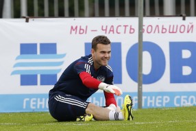 Тренировка сборной России по футболу