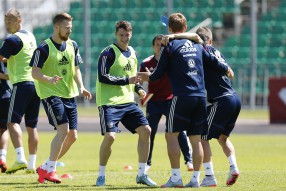 Тренировка сборной России и пресс-конференция 13.0 ...