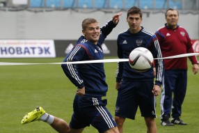 Тренировка сборной России 03.09.2015