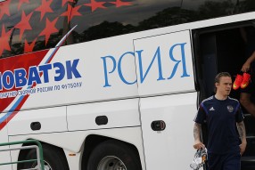 Тренировка сборной России по футболу